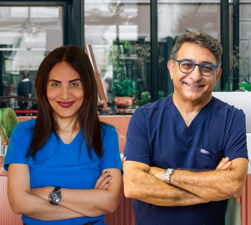 Doctor Ali Behzadi and Doctor Mandana Nabizadeh smiling