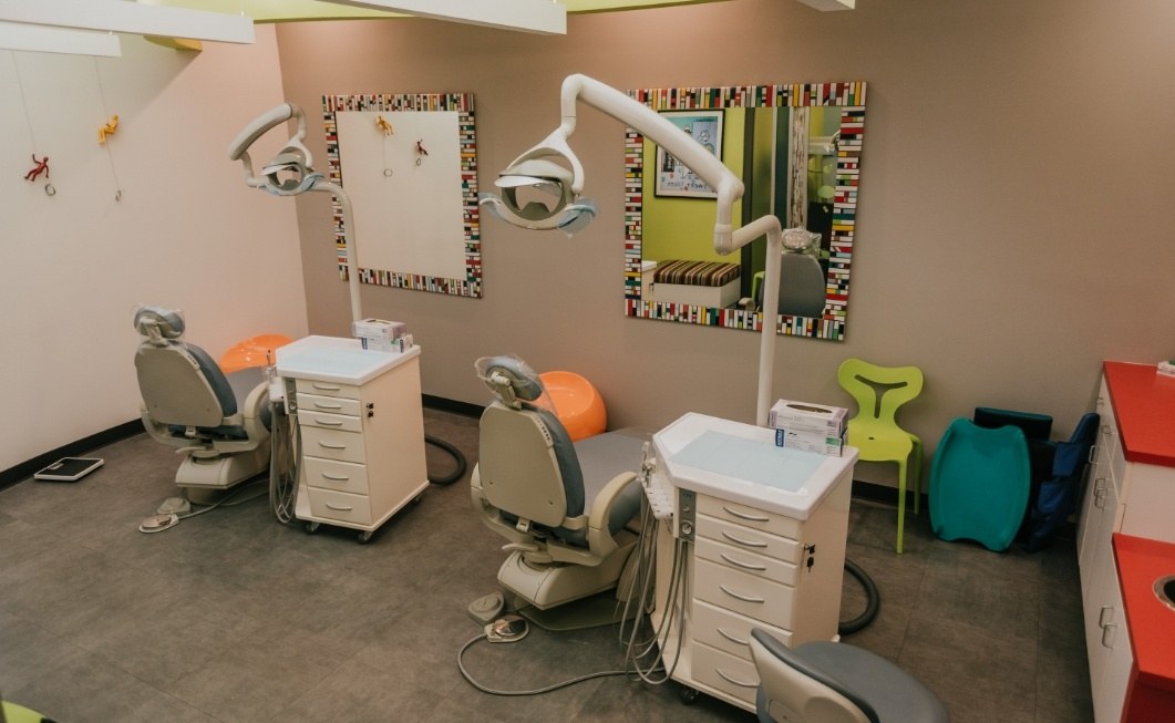 Two dental treatment stations next to each other